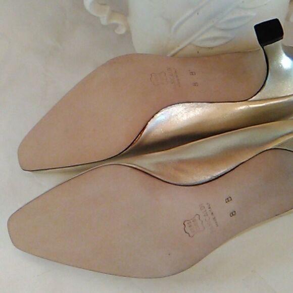 NEW Pancaldi Heels in Gold Leather - Picture 5 of 10